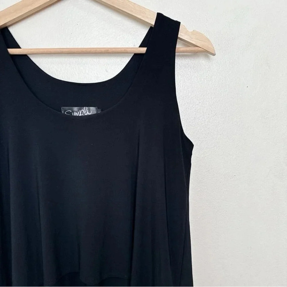 Sympli Womens 6 Tiered Black  Tank Relax Essential Top - Picture 6 of 12